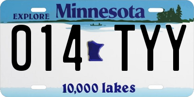 MN license plate 014TYY