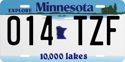 MN license plate 014TZF
