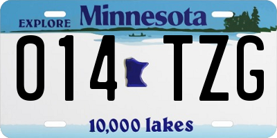 MN license plate 014TZG