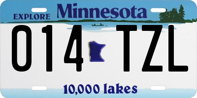MN license plate 014TZL
