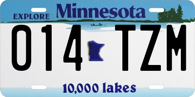 MN license plate 014TZM