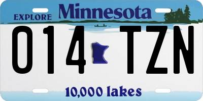 MN license plate 014TZN