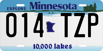 MN license plate 014TZP