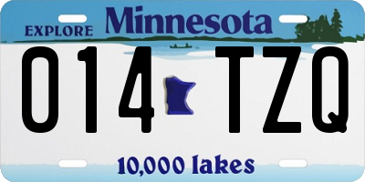 MN license plate 014TZQ