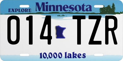 MN license plate 014TZR