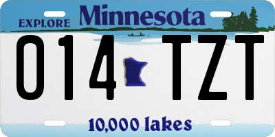 MN license plate 014TZT