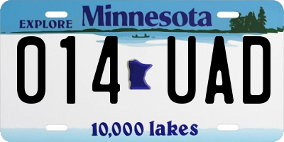 MN license plate 014UAD