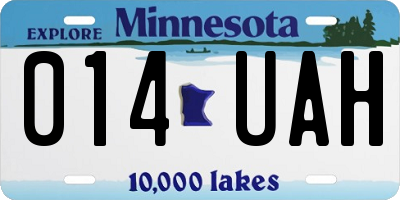 MN license plate 014UAH