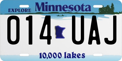 MN license plate 014UAJ