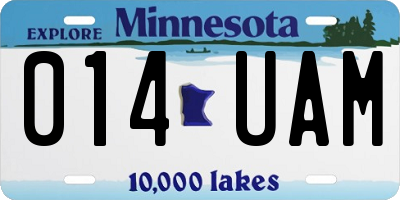 MN license plate 014UAM