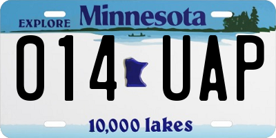 MN license plate 014UAP