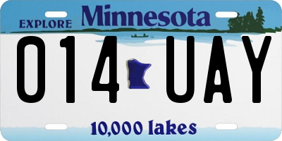 MN license plate 014UAY