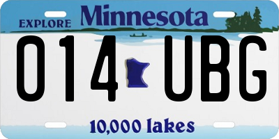 MN license plate 014UBG