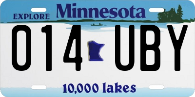 MN license plate 014UBY