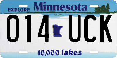 MN license plate 014UCK
