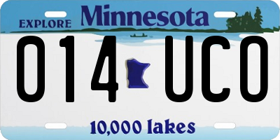 MN license plate 014UCO