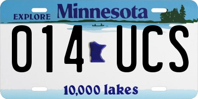 MN license plate 014UCS