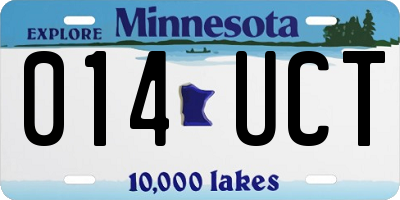 MN license plate 014UCT