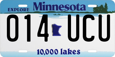 MN license plate 014UCU