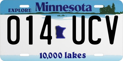 MN license plate 014UCV