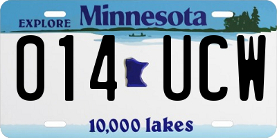 MN license plate 014UCW