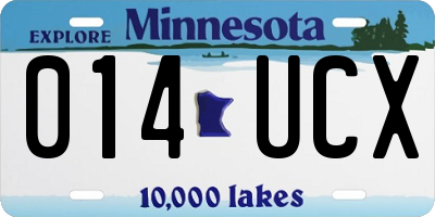 MN license plate 014UCX