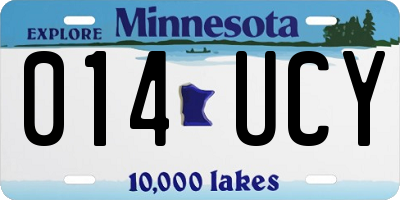 MN license plate 014UCY