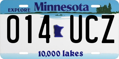 MN license plate 014UCZ