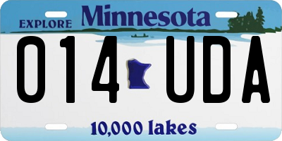 MN license plate 014UDA