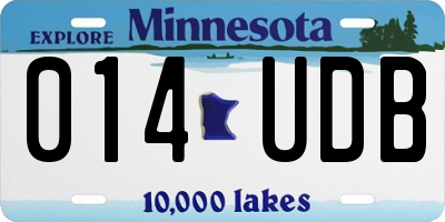 MN license plate 014UDB