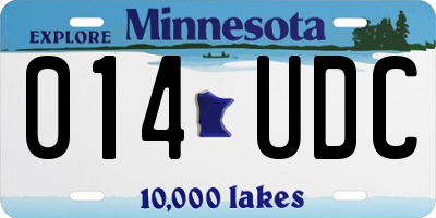 MN license plate 014UDC