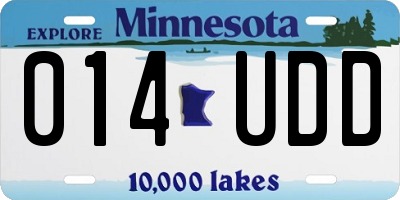 MN license plate 014UDD