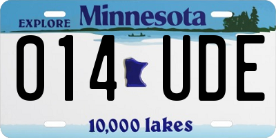 MN license plate 014UDE