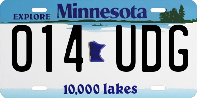 MN license plate 014UDG