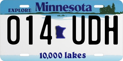 MN license plate 014UDH