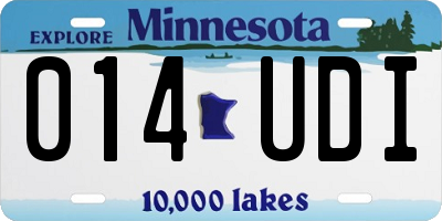 MN license plate 014UDI