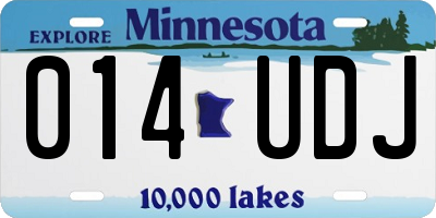 MN license plate 014UDJ