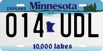 MN license plate 014UDL