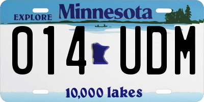 MN license plate 014UDM