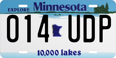 MN license plate 014UDP