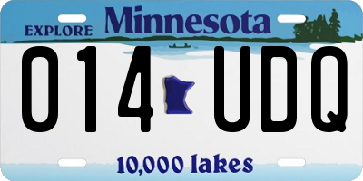 MN license plate 014UDQ