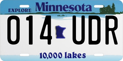 MN license plate 014UDR