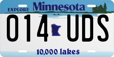 MN license plate 014UDS