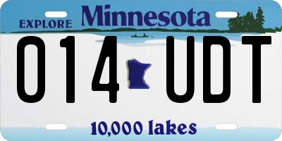 MN license plate 014UDT