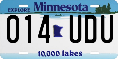 MN license plate 014UDU