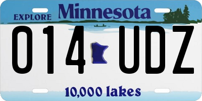 MN license plate 014UDZ