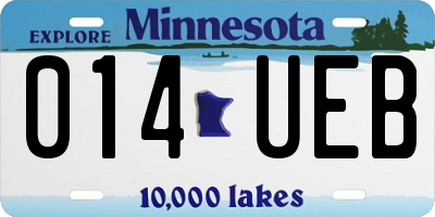 MN license plate 014UEB