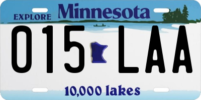 MN license plate 015LAA