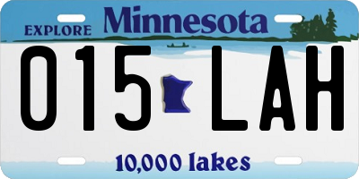 MN license plate 015LAH