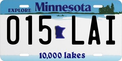 MN license plate 015LAI